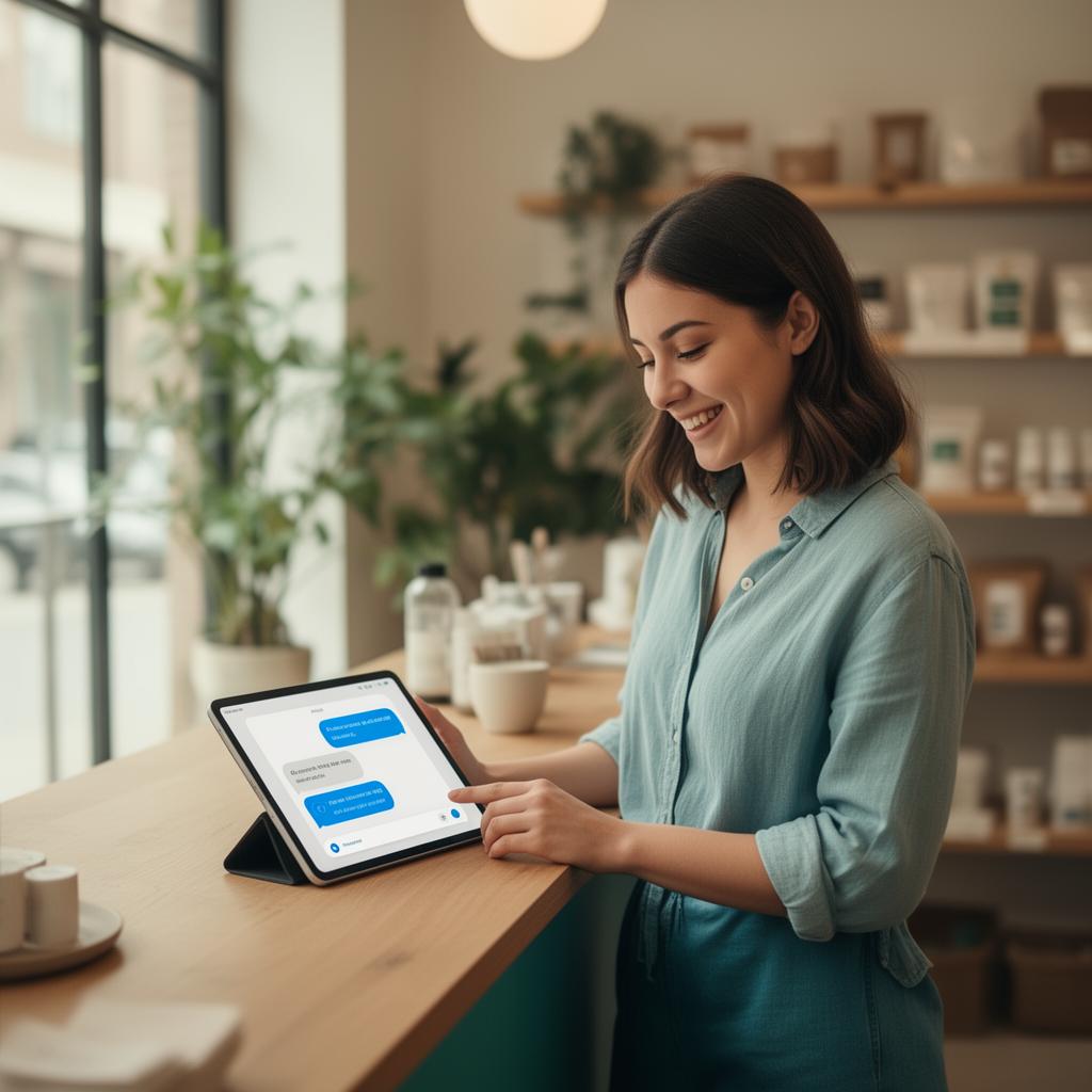 Small business owner using AI tools